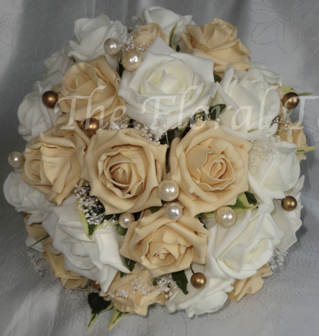 Gold and Ivory Wedding Bouquet